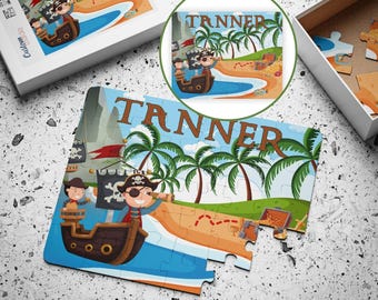 Custom Pirate Kids Jigsaw Puzzle, Learning Toys, Birthday Gift for Boys, Stocking Stuffers, Gifts for Kids, Toddler Toys, Fun Kids Game Gift