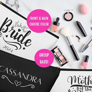 Custom Cosmetic Bag,Personalized Makeup Bag,Bridesmaid Proposal,Bridesmaid Gift,Bridesmaid Cosmetic Bag, Bagged,Birthday Gifts,Toiletry bag