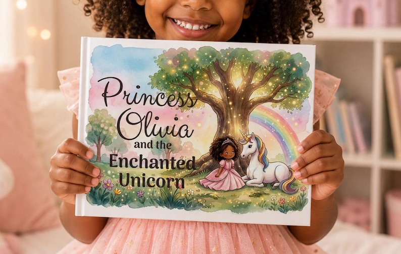 Personalized Princess Book for Girl, Custom Name Unicorn Kids Story Book, Personalized Childrens Book, Birthday Gift for Girl, Keepsake Gift