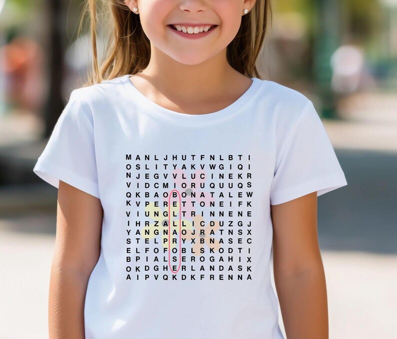Personalized Word Search Couple Shirt Gift, Custom Name Shirt, Name Puzzle Shirt Anniversary Gift, Kids Shirt Gift Mom Dad Shirt Valentines