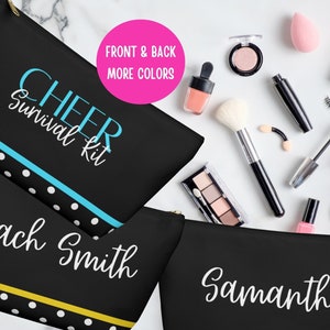 Cheerleader Personalized Makeup Cosmetic Travel Accessory Bag, Cheer Cosmetic Tote Bag Gift, Cheer Team Makeup Bags, Cheer Mom Makeup Bags