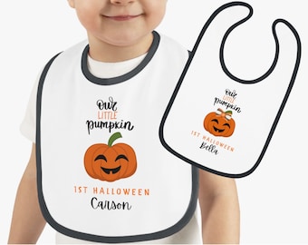 Little Pumpkin First Halloween Baby Bib, Halloween Name Bib, Pumpkin Baby Bib, Halloween Baby Gift, 1st Halloween Bib, Custome Name Bib