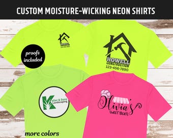 Custom Neon Construction Shirts Business TShirt Personalized Landscape Shirts for Company Shirts Employee Shirts for Small Business Shirts