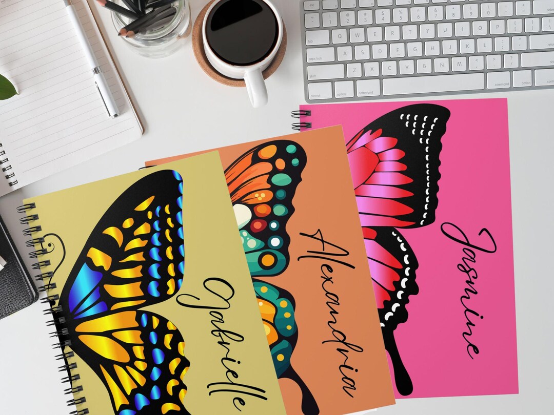 Butterfly Personalized Spiral Notebook Custom Name Journal Notebook ...