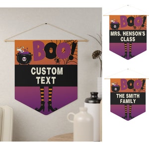 Custom Boo Halloween Sign, Halloween Sign, Halloween Banner for Home, Halloween Sign for Teacher, Halloween Sign Gift, Halloween Decor