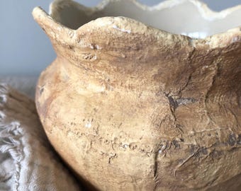 Wabi Sabi Aged Pot: Rustic Japandi Decor Vessel