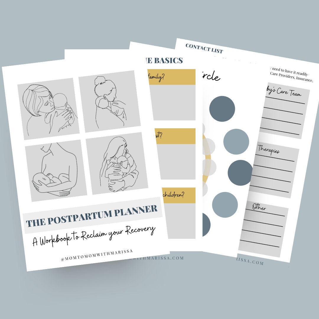 Postpartum Planner Postpartum Printable Workbook, New Mom Planner ...