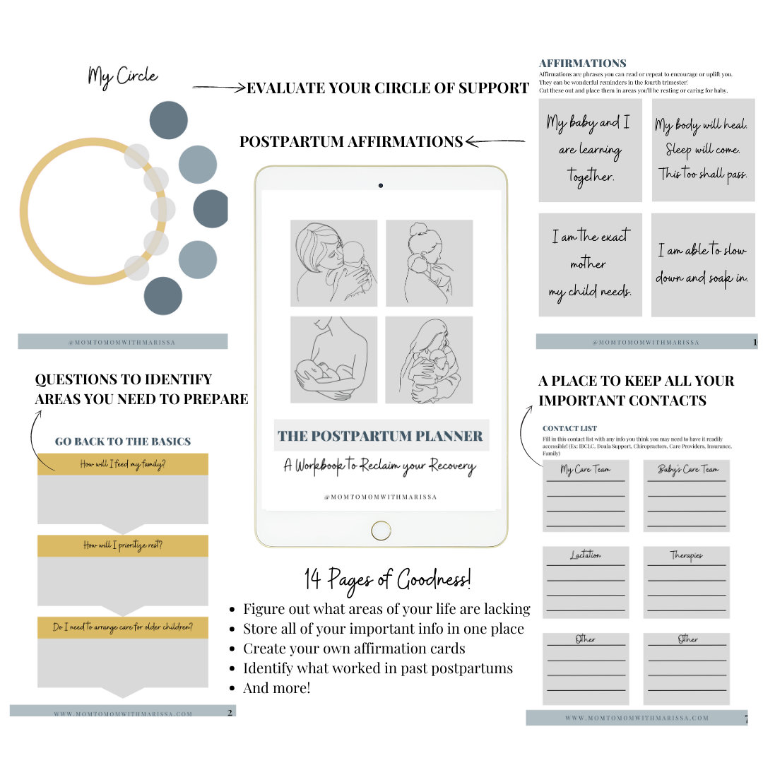 Postpartum Planner Postpartum Printable Workbook, New Mom Planner ...