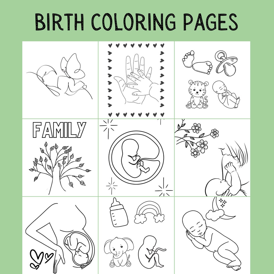 Birth Coloring Pages Family Coloring Pages Doula Coloring - Etsy