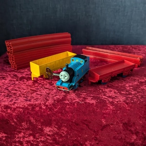Vintage Hornby-uurwerk Thomas trein, spoor en sleutel