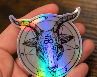 Baphomet holographic sticker