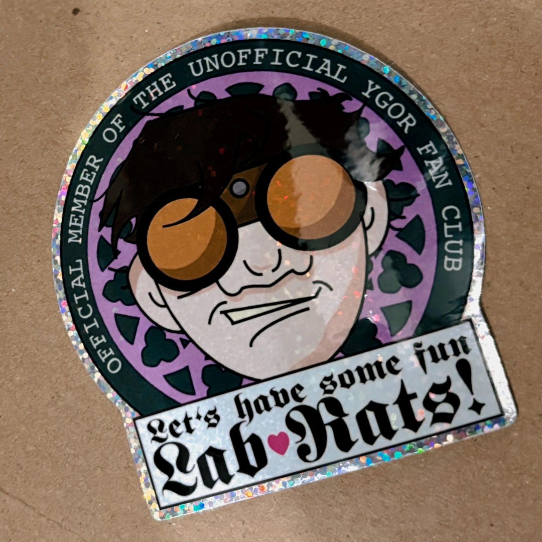 Ygor Briefcase Unofficial Ygor Fan Club Glitter Sticker - Etsy