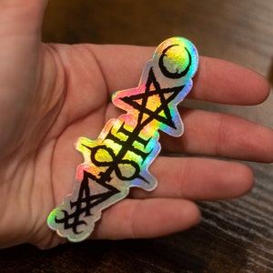 Satanic Sigils holographic sticker