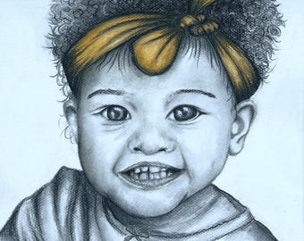 Handmade Charcoal Portrait: Custom Art, Family Keepsake