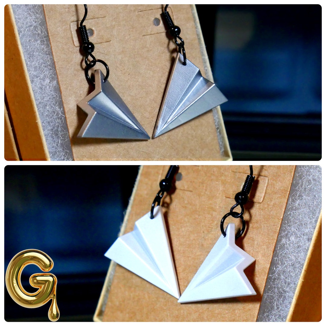 Paper Airplane Earrings Etsy