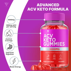 ACV Keto Gummies, Keto ACV Gummies Apple Cider Vinegar Folate Vitamin Supplement 1000MG, ACV Keto Gummies image 6