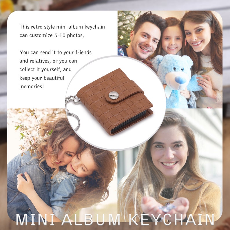 Mini Photo Album Key Chain With 5 or 10 Photos - Mini Photobook ...