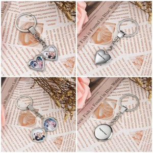 Personalized Photo Locket Keychain - Heart/Round Shape - Customized photo keychain - Personalized Gift- Mom Gift - Grandma gift