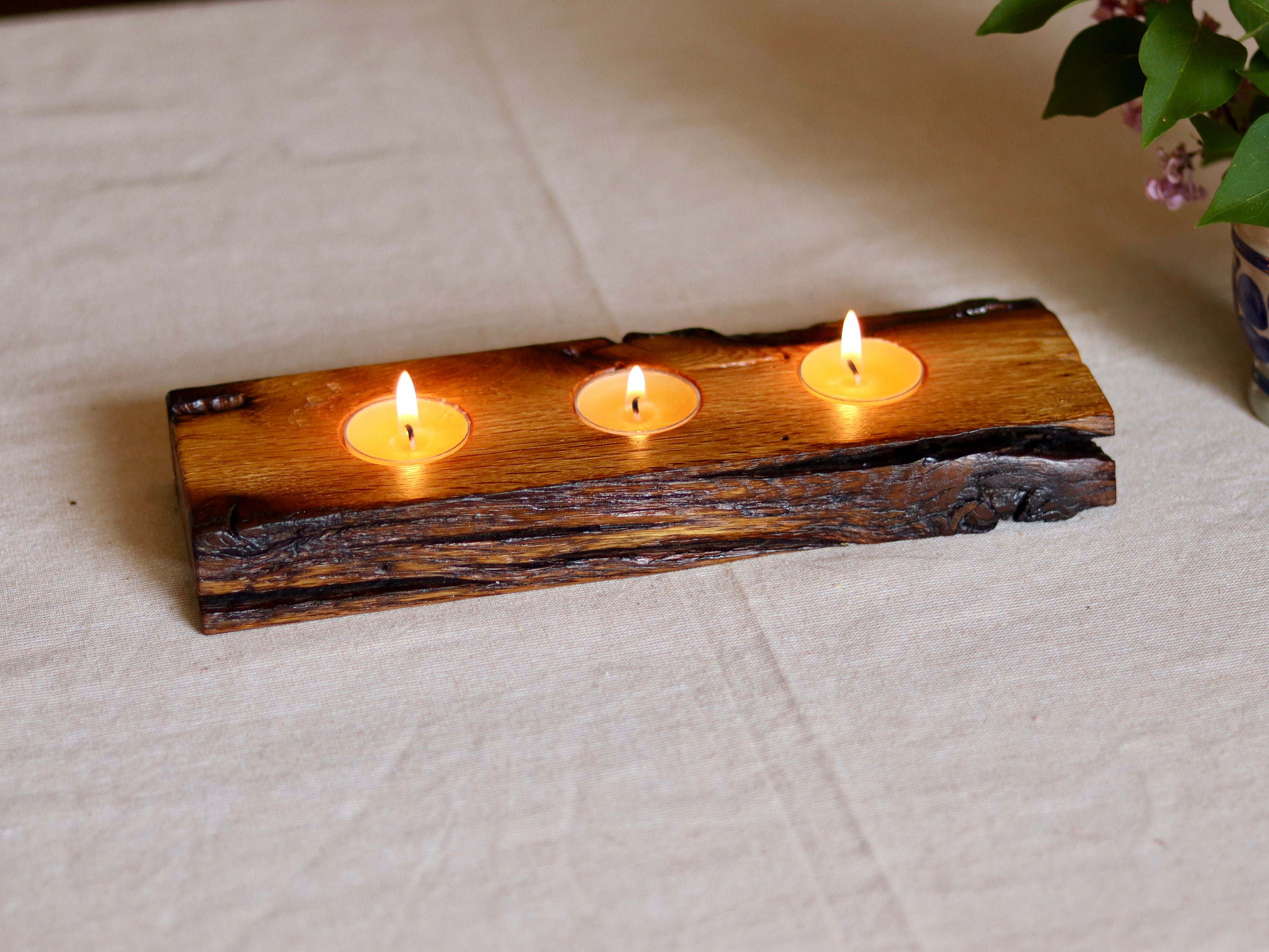 16+ Rustic Wood Candle Holders