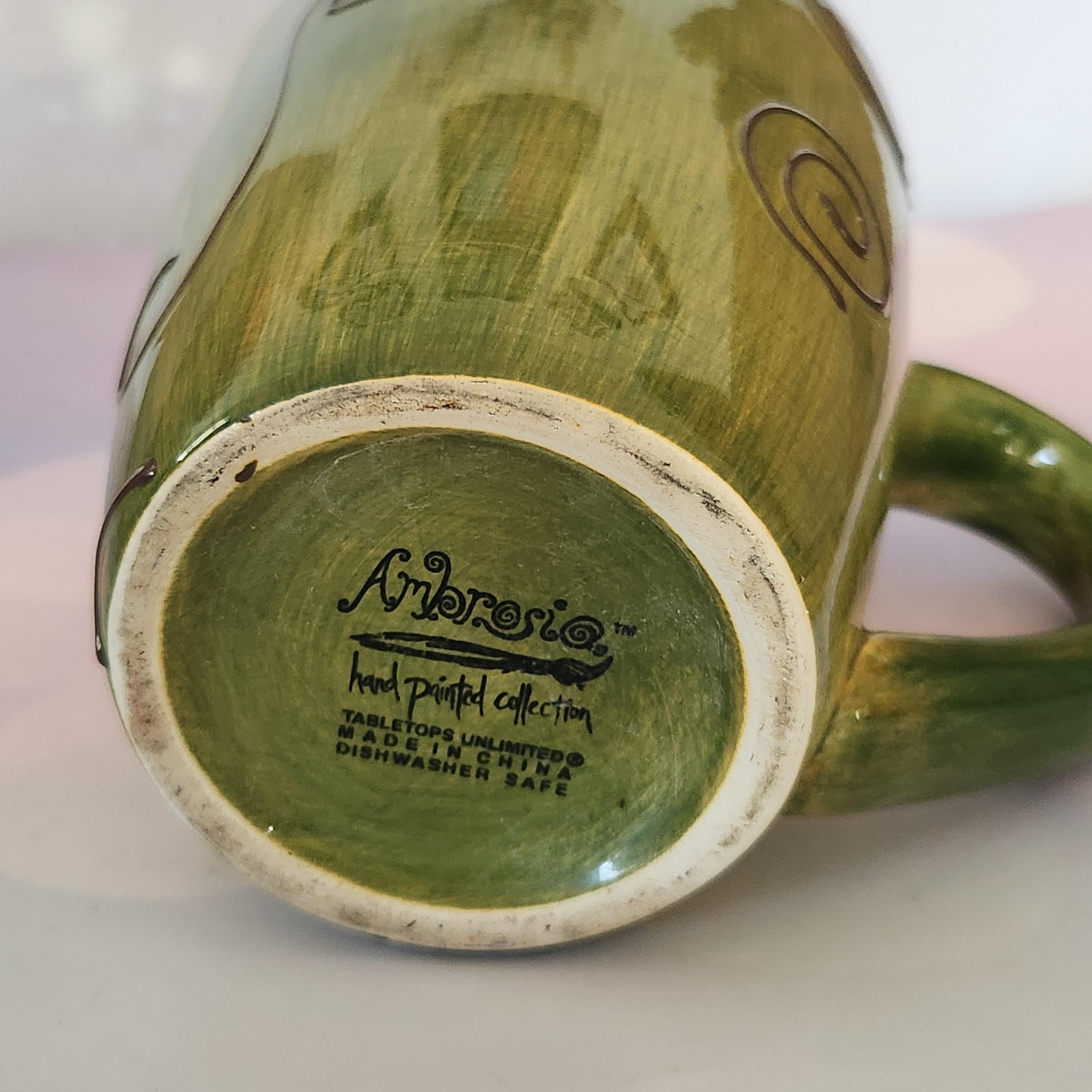 Ambrosia Mug - RAISED SCROLLS - handpainted collection