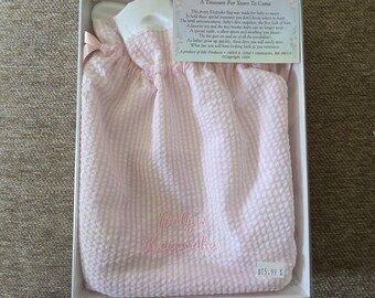 Vintage Baby's Keepsake Bag - KBC products - A Treasure for Years to Come - Pink/White