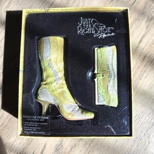 Just The Right Shoe Perfectly Python Collector Set, Limited Edition Miniature Shoe, Raine Willitts Collectible, Vintage Shoe Figurine