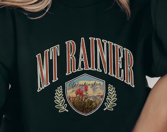Mount Rainier Washington Crewneck Sweatshirt, Outdoor Lover Gift, Mountain Sweatshirt, Adventure Gift for Her, Mt Rainier National Park Gift
