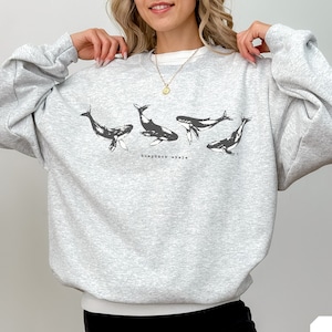 Humpback Whale Sweatshirt, Vintage Whale Crewneck, Outdoor Nature Lover Gift, Vintage Inspired Graphic, Humpback Top