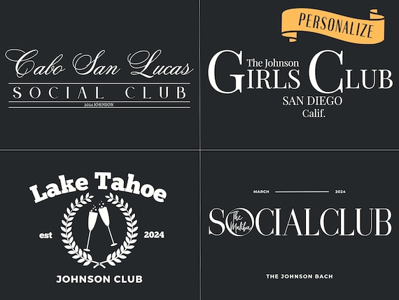 Personalized Bachelorette Logo, Custom Digital Download, Social Club, Bridal Party Design, Custom Social Club PNG, Bachelorette Party SVG
