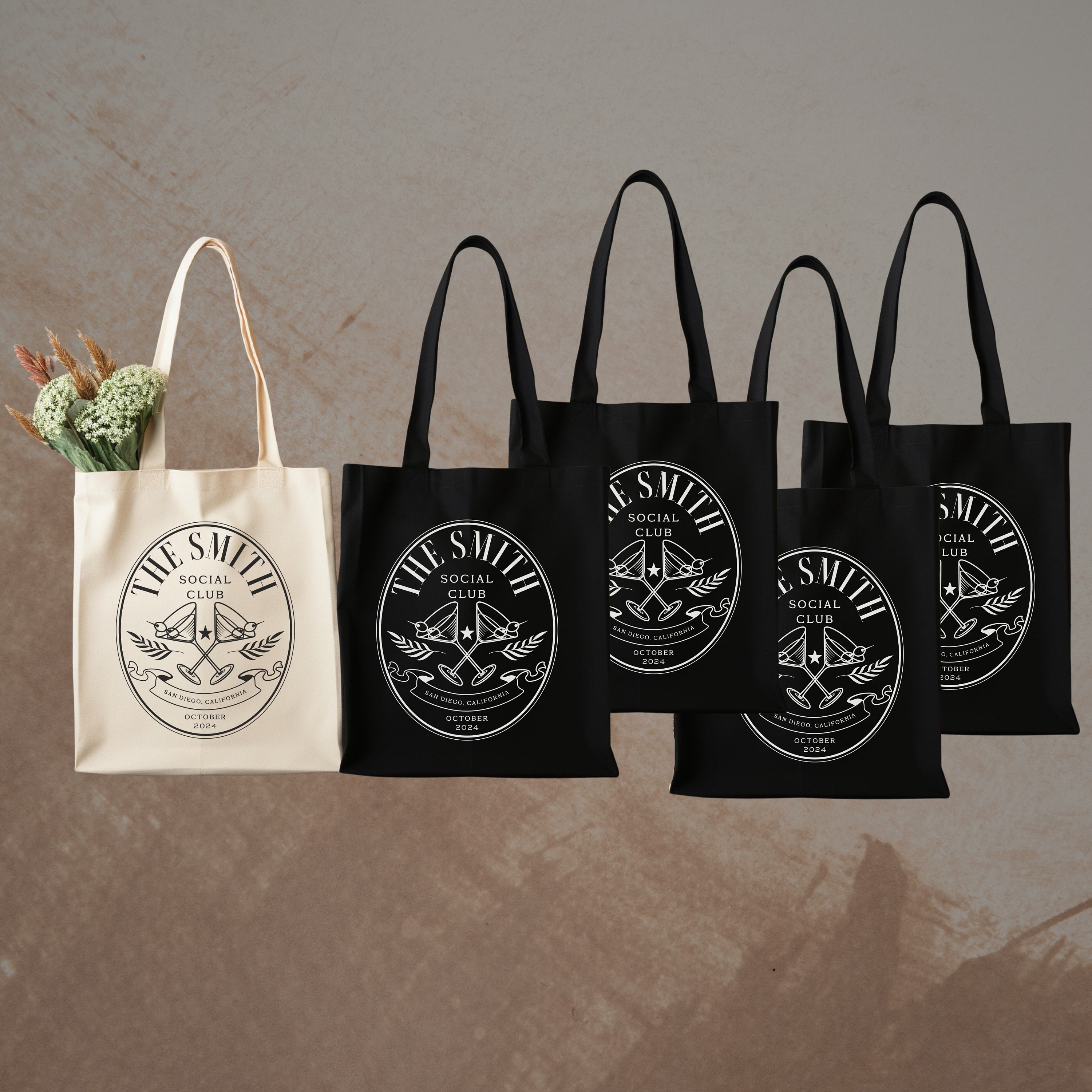 Custom Wedding Tote Bags, Wedding Logo Gifts, Bachelorette Party Goody ...
