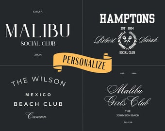 Personlig Möhippa-logotyp, anpassad digital nedladdning, Country Club, Bröllopsfestdesign, anpassad Social Club PNG, Möhippa SVG