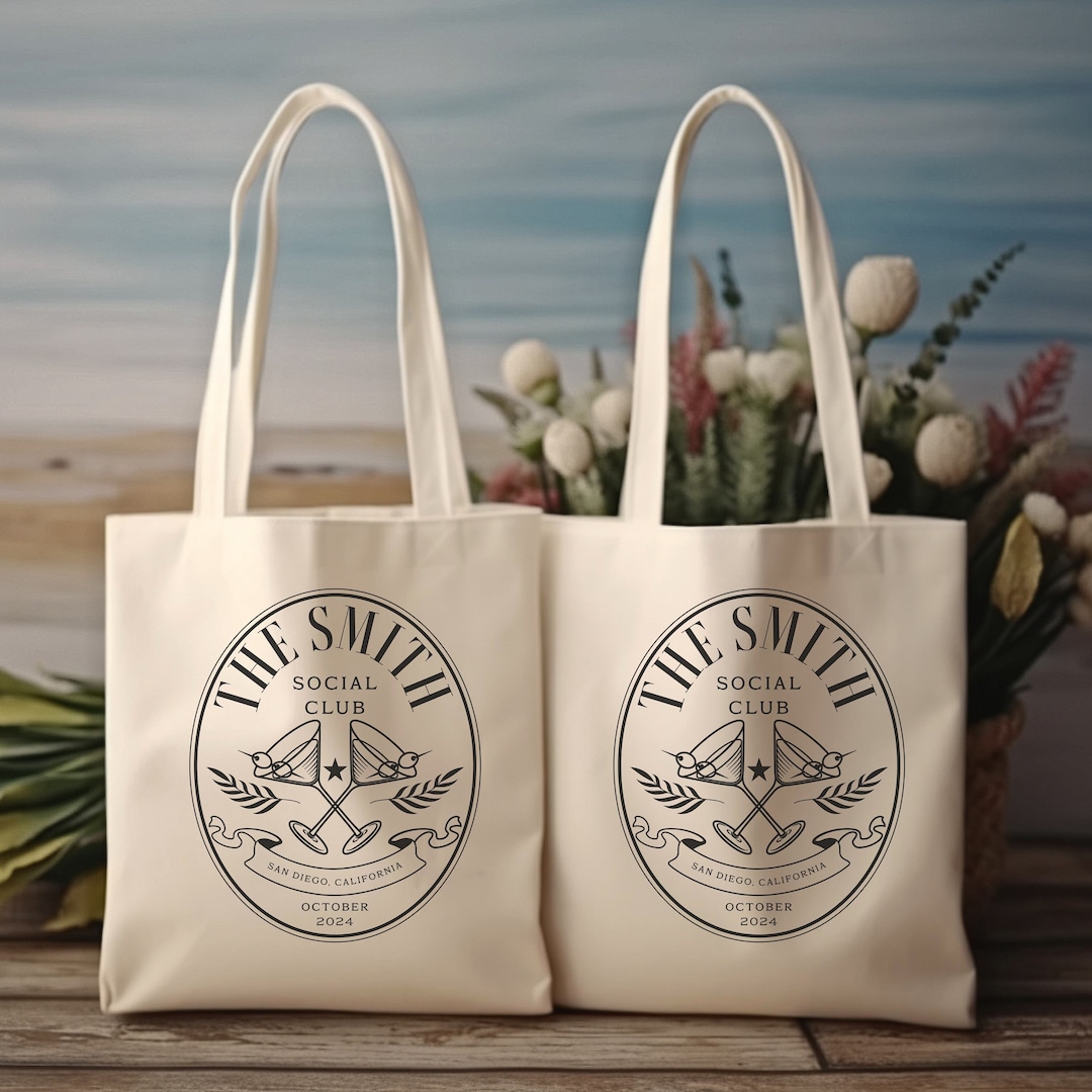 Custom Wedding Tote Bags, Wedding Logo Gifts, Bachelorette Party Goody ...
