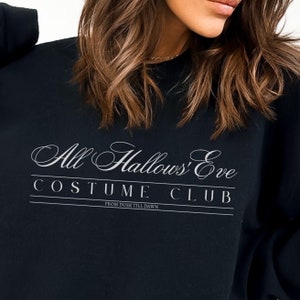 All Hallows Eve Sweatshirt, Minimal Halloween, Costume Club Crewneck, Crewneck Sweatshirt, Halloween Sweatshirt, Country Club Halloween
