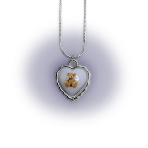 Collar de corazón de osito de peluche
