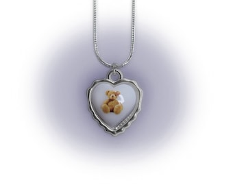 Teddy Bear Heart Necklace