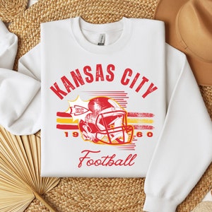 Cute Kansas City Football Sweatshirt, Vintage Style Kansas City Football Crewneck, American Football Shirt, Kansas City Football Fans Gift