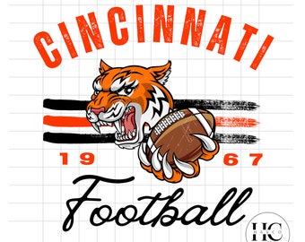 Cincinnati Football Png, American Football, Vintage Style Football Crewneck PNG, Cincinnati PNG, Cincinnati fans png, Cincinnati Fans Gift