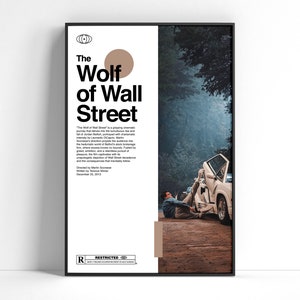 The Wolf of Wall Street Movie Poster / Minimalist / Modern / Wall Art / Print / Aesthetic Room Decor / Digital Download