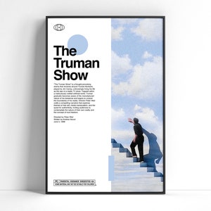 The Truman Show Movie Poster / Minimalist / Modern / Wall Art / Print / Aesthetic Room Decor / Digital Download