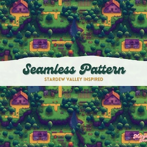 Stardew Valley Inspired Seamless Pattern, Seamless Digital Paper, Pixel Art Pattern, Cozy Game Pattern, Pixel Art Aesthetic, Stardew Pattern