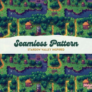 Stardew Valley Inspired Seamless Pattern, Seamless Digital Paper, Pixel Art Pattern, Cozy Game Pattern, Pixel Art Aesthetic, Stardew Pattern