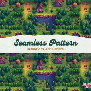 Stardew Valley Inspired Seamless Pattern, Seamless Digital Paper, Pixel Art Pattern, Cozy Game Pattern, Pixel Art Aesthetic, Stardew Pattern
