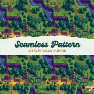 Stardew Valley Inspired Seamless Pattern, Seamless Digital Paper, Pixel Art Pattern, Cozy Game Pattern, Pixel Art Aesthetic, Stardew Pattern