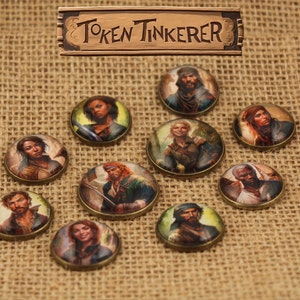 Jetons RPG de bandits Jetons de luxe en verre et en métal Fabriqués à la main par le bricoleur de jetons