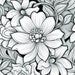 Flower Adult Coloring Book, Digital PDF Download, Botanical Art Pages ...