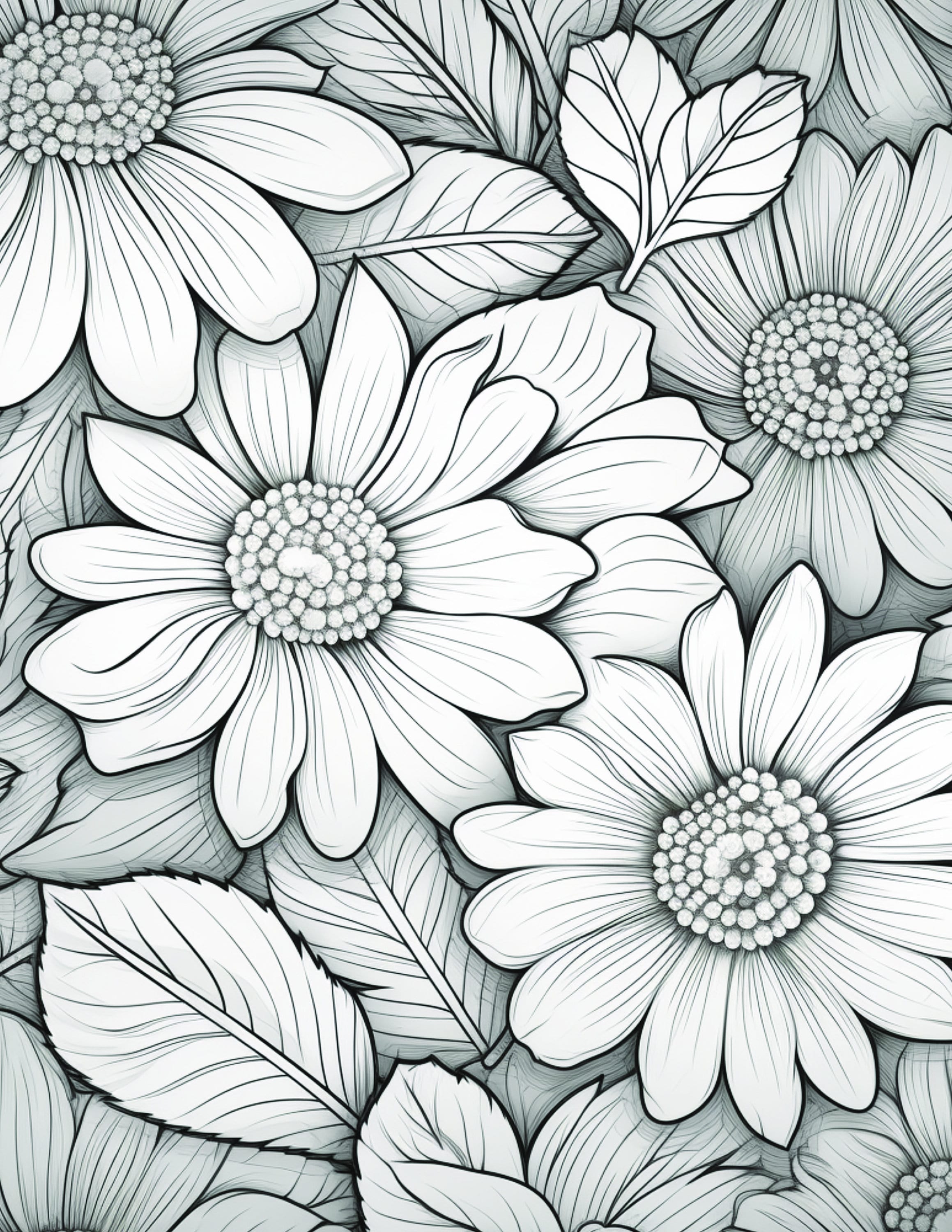 Flower Adult Coloring Book, Digital PDF Download, Botanical Art Pages ...