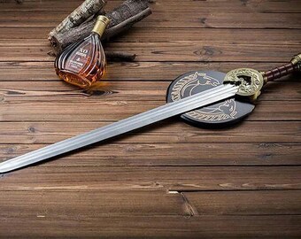 Handmade Lord of the rings Theoden Herugrim Replica Sword Groomsmen gift, Battle Ready Sword, Gift For Him, Wedding Gift, Anniversary Gifts