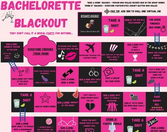 BACHELORETTE BLACKOUT party game, Bachelorette Party, Bridal Party, Bridesmaid Gift, Bachelorette Party Game, Girls Night, Bridal Shower