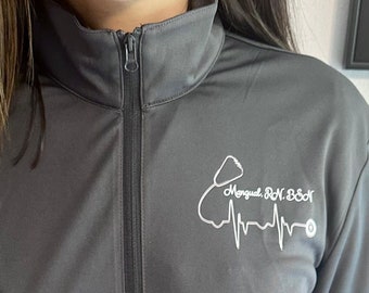 Personalized Medical Quarter Zip Pullover: Nurse, Doctor Gift