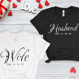 Wifey and Hubby Shirt, Wedding Party Shirt, Honeymoon tee, Wedding Shirt, Wife and Hubs Shirts, Just Married Shirts, Matching Couples tee